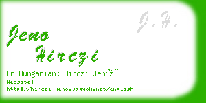 jeno hirczi business card